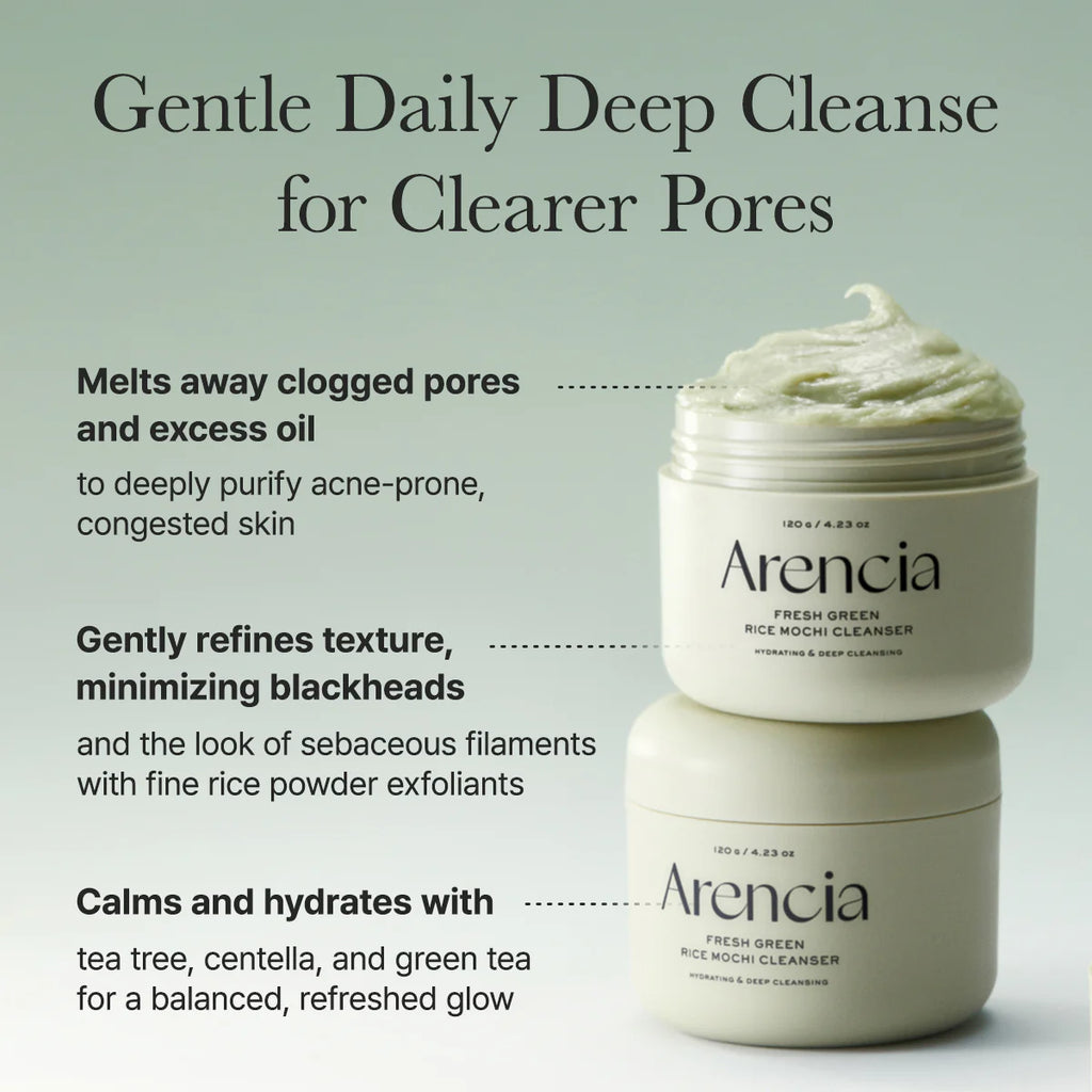 [Limpiador facial] Arencia Fresh Green Rice Mochi Cleanser 120ml