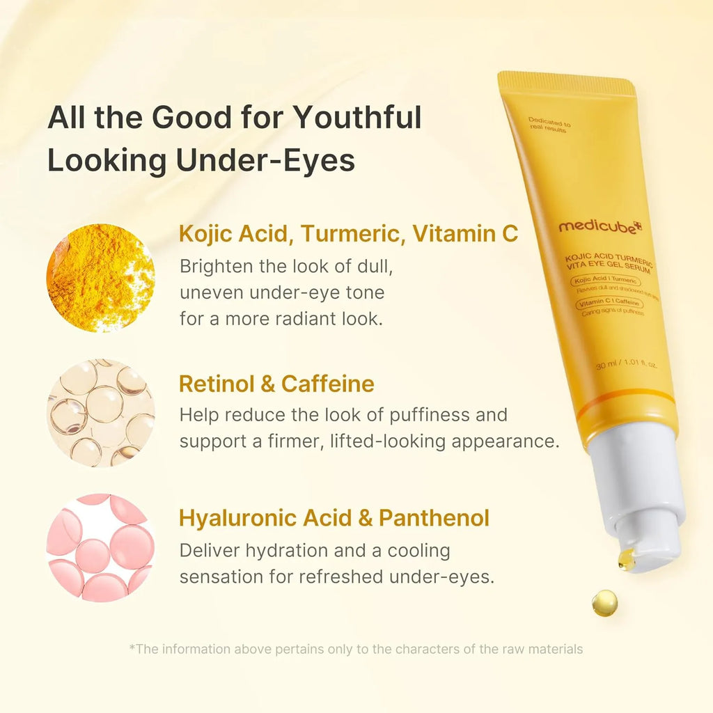 [Sérum] Medicube Kojic Acid Turmeric Vita Eye Gel Serum 30ml
