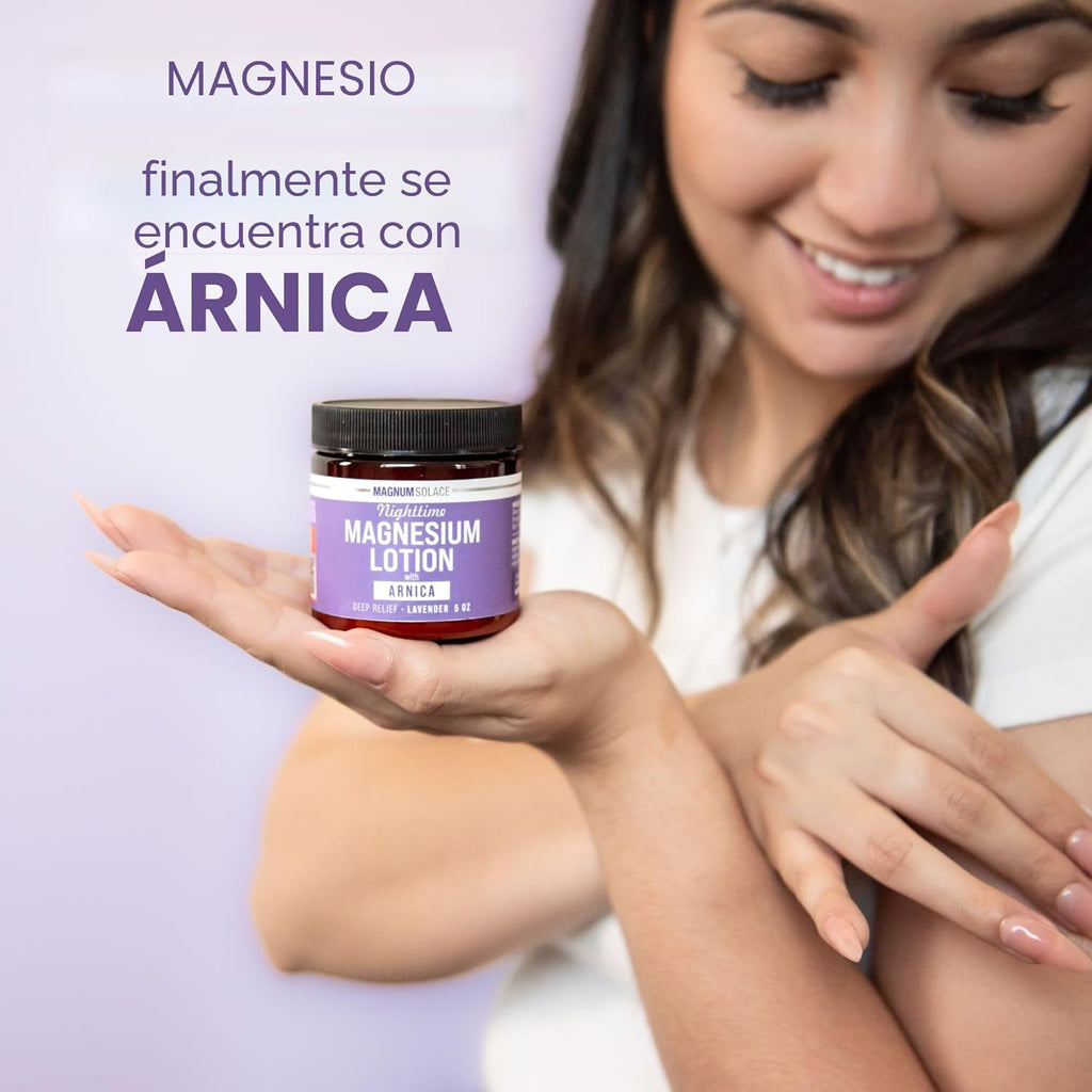 Magnum Solace Loción nocturna de magnesio con árnica