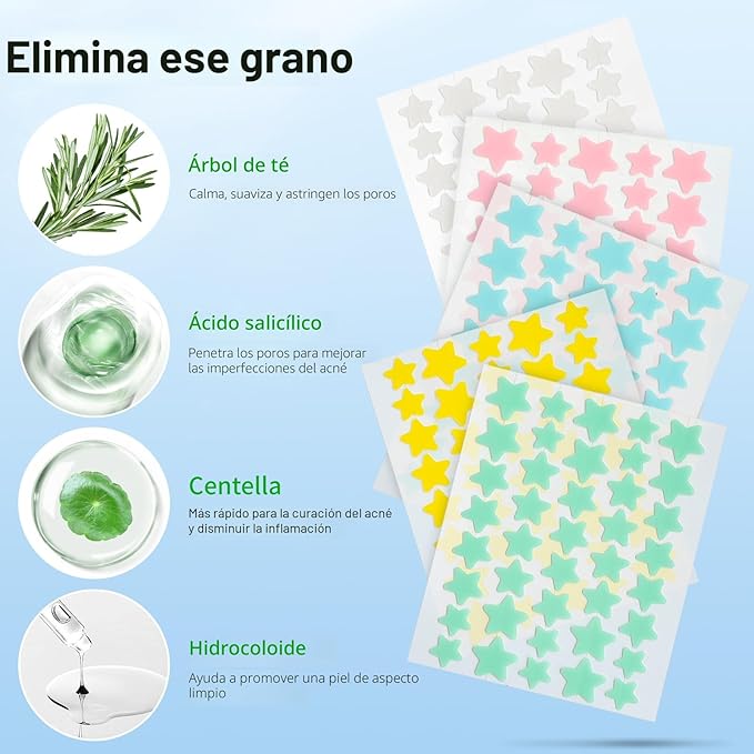 QUSTERE parches hidrocoloides para el acné 200 parches