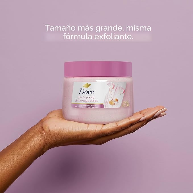 Dove Exfoliante corporal de sal y aceite de rosa del Himalaya