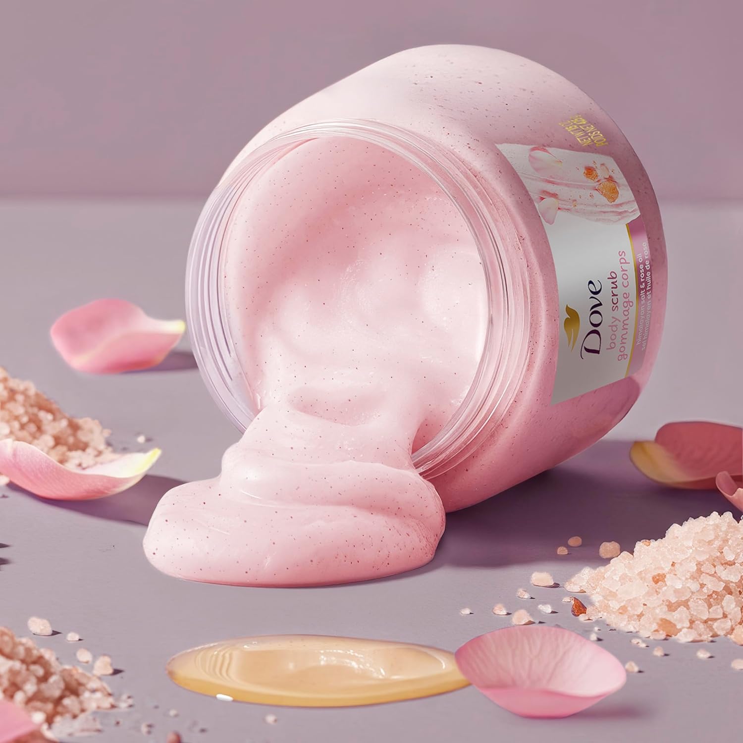 Dove Exfoliante corporal de sal y aceite de rosa del Himalaya