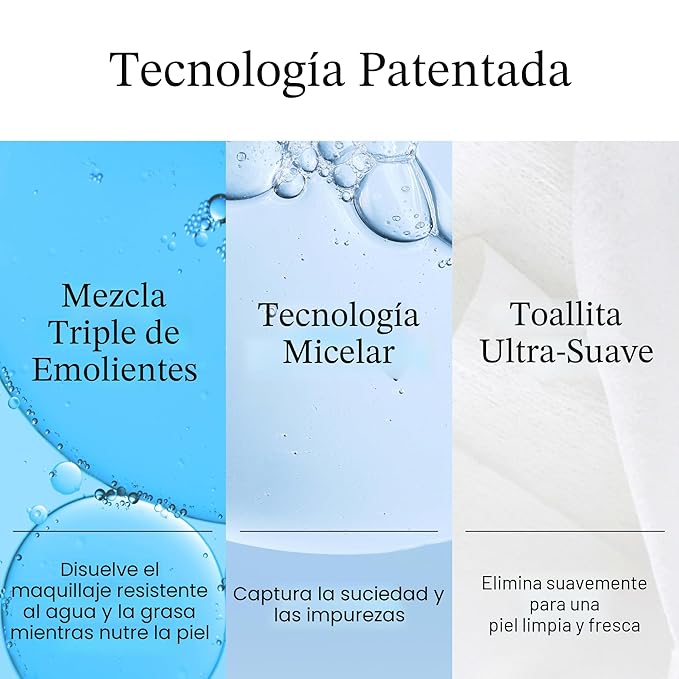Neutrogena Toallitas Micelares para quitar maquillaje sin alcohol pack de 2